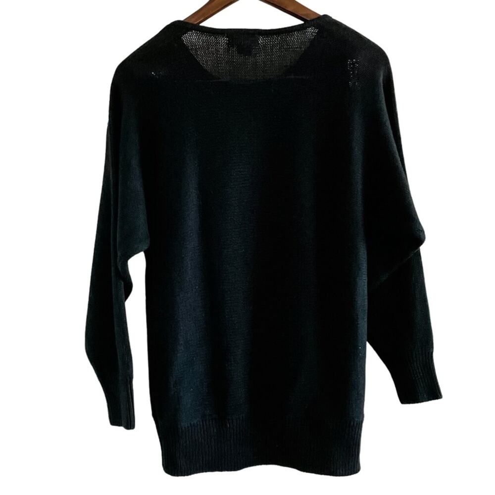 Victoria Jones vintage 90s sequin neckline loose knit dolman sweater size S - Picture 4 of 7